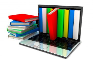 libri che fuoriescono dal desktop di un pc